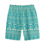 Vintage Hippie Van Pattern Print Cotton Shorts
