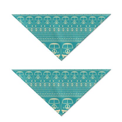 Vintage Hippie Van Pattern Print Dog Bandana