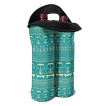 Vintage Hippie Van Pattern Print Double Neoprene Wine Tote