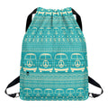 Vintage Hippie Van Pattern Print Drawstring Backpack