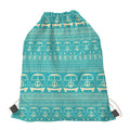 Vintage Hippie Van Pattern Print Drawstring Bag