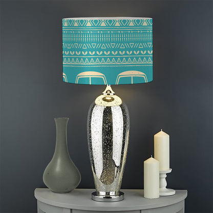 Vintage Hippie Van Pattern Print Drum Lamp Shade