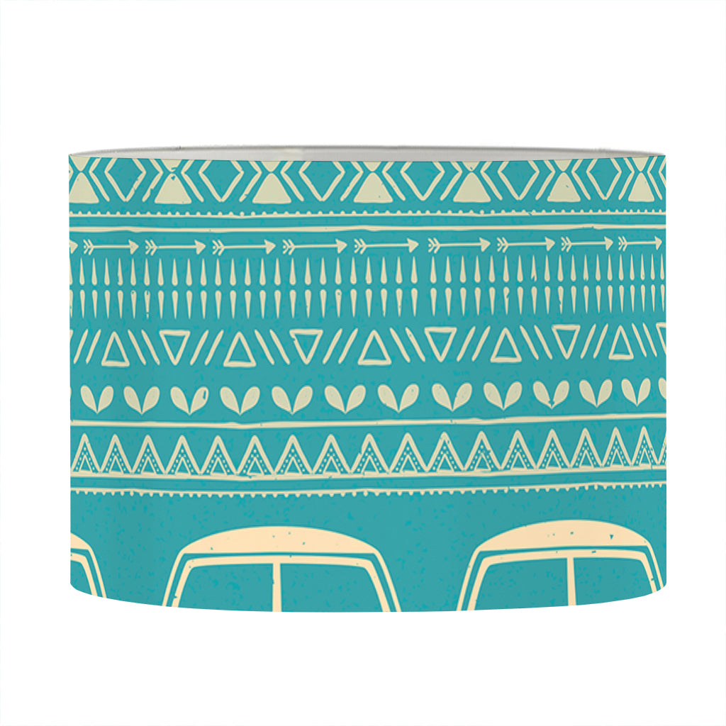 Vintage Hippie Van Pattern Print Drum Lamp Shade