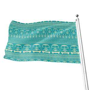 Vintage Hippie Van Pattern Print Flag