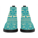 Vintage Hippie Van Pattern Print Flat Ankle Boots