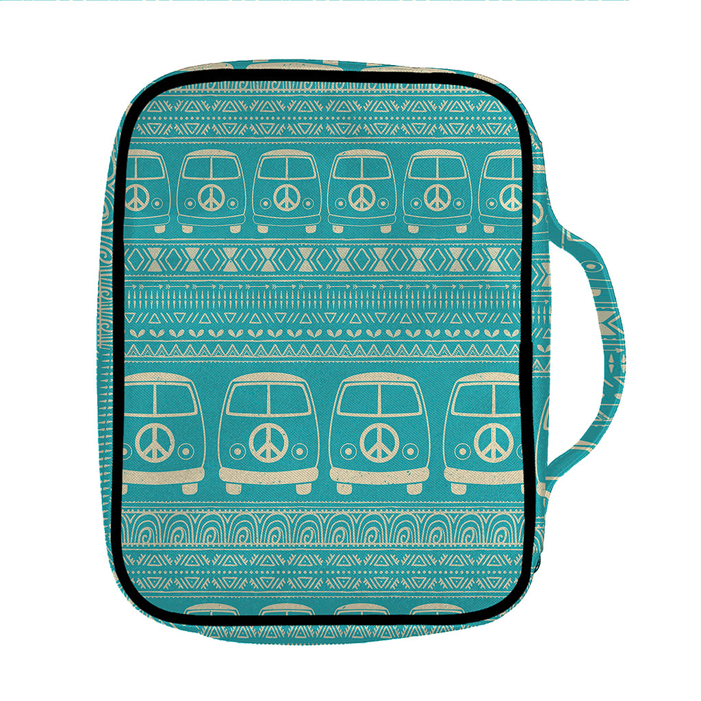 Vintage Hippie Van Pattern Print Front Pocket Bible Bag
