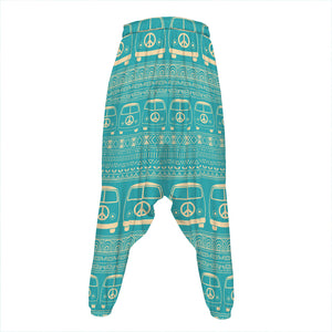 Vintage Hippie Van Pattern Print Hammer Pants