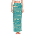 Vintage Hippie Van Pattern Print High Slit Maxi Skirt