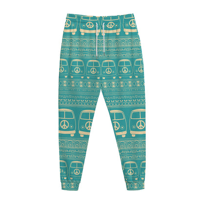Vintage Hippie Van Pattern Print Jogger Pants