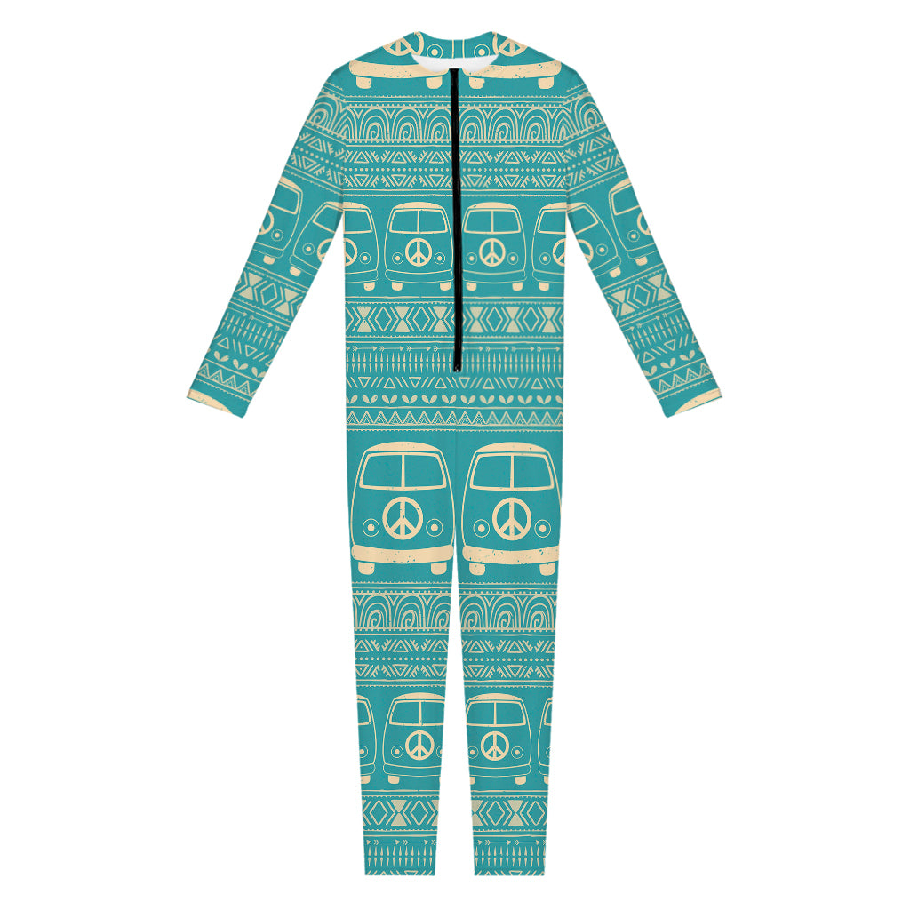 Vintage Hippie Van Pattern Print Jumpsuit