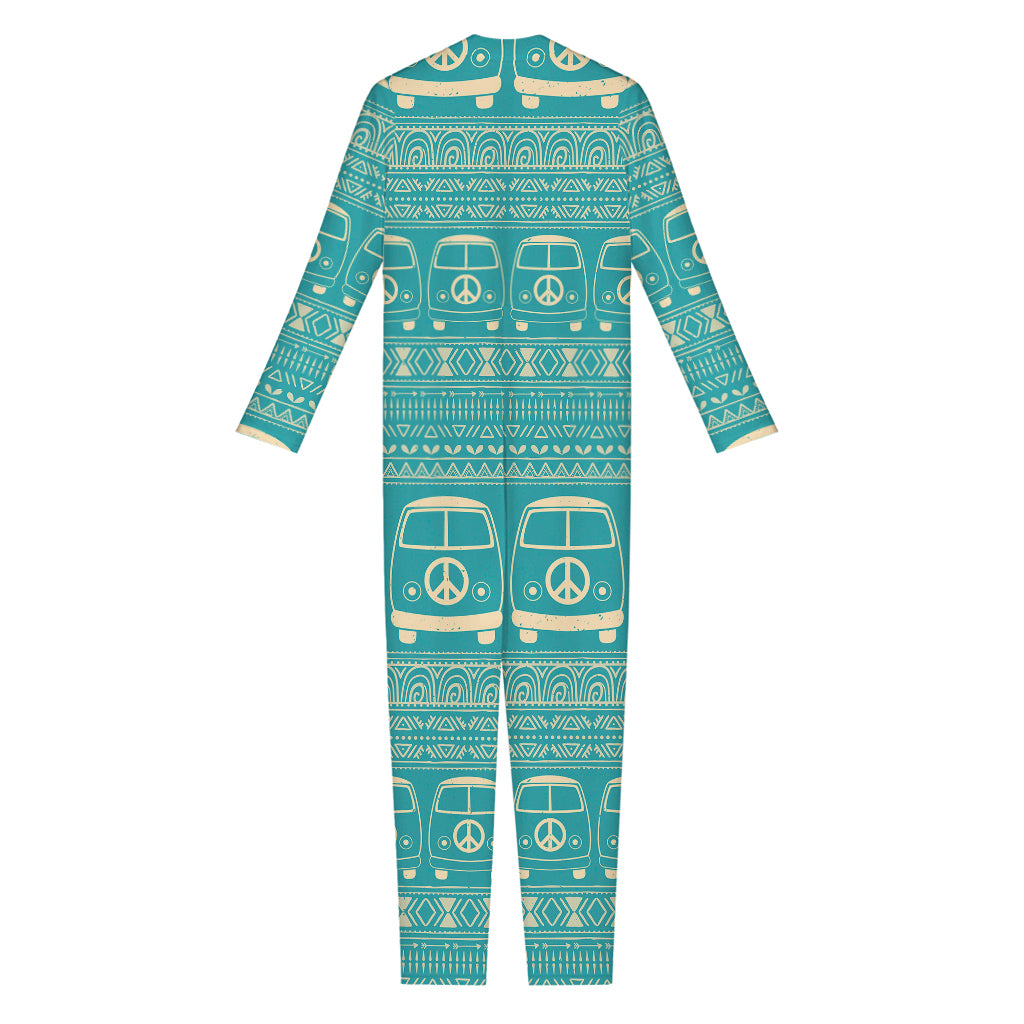 Vintage Hippie Van Pattern Print Jumpsuit