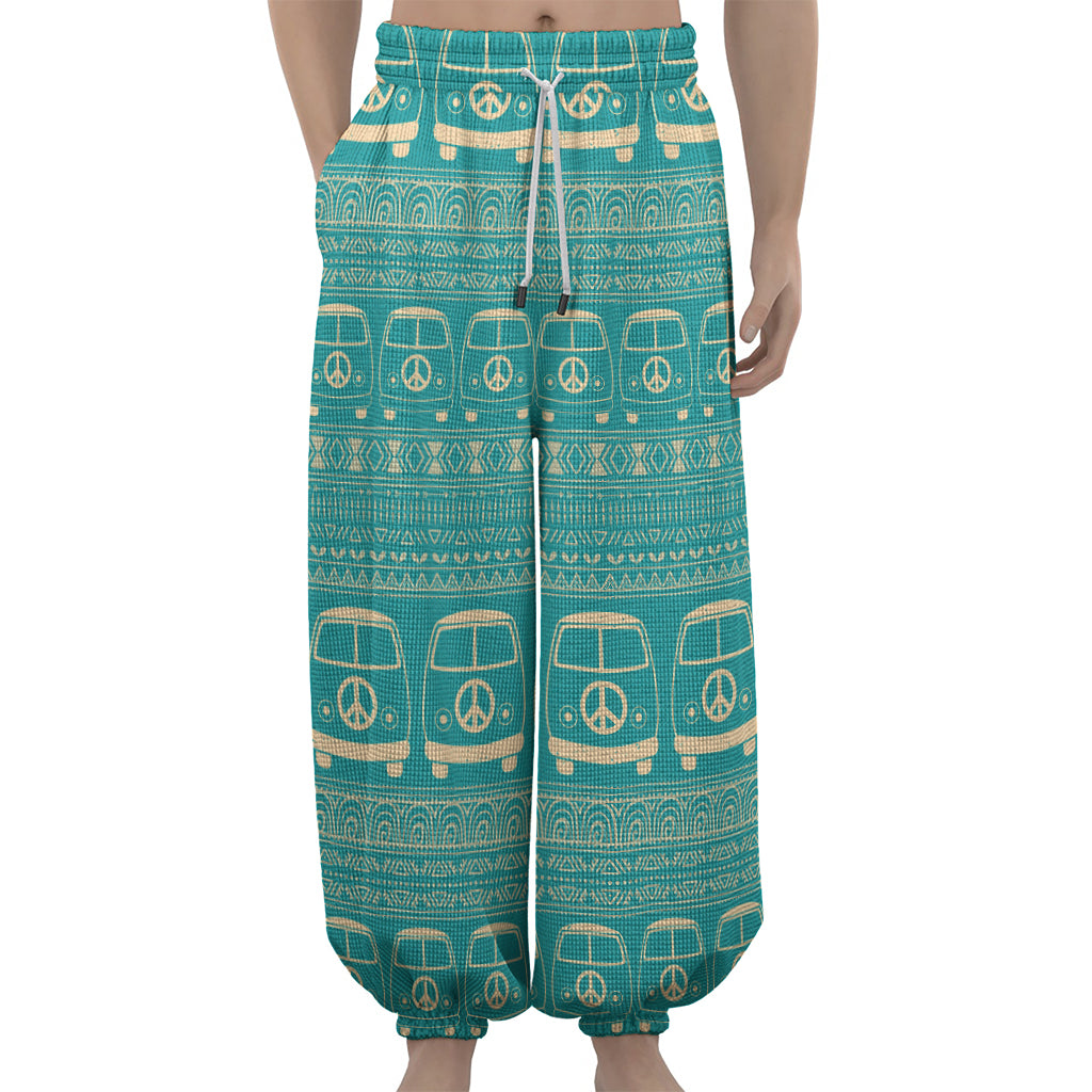 Vintage Hippie Van Pattern Print Lantern Pants