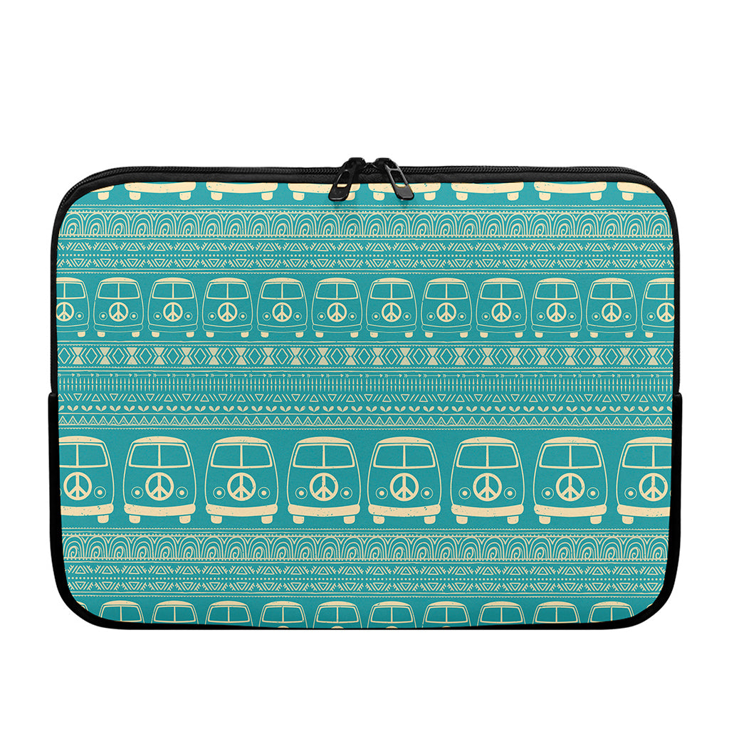 Vintage Hippie Van Pattern Print Laptop Sleeve