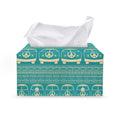 Vintage Hippie Van Pattern Print Leather Tissue Box Cover