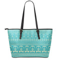 Vintage Hippie Van Pattern Print Leather Tote Bag With Zipper