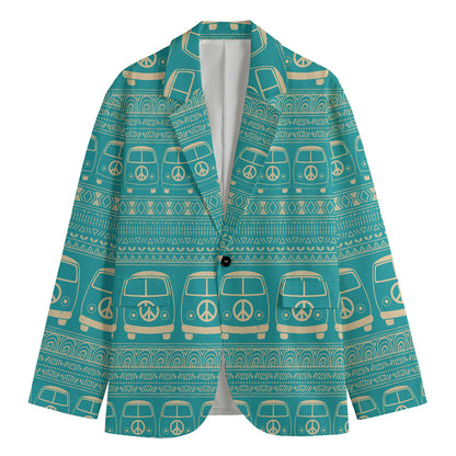 Vintage Hippie Van Pattern Print Men's Blazer