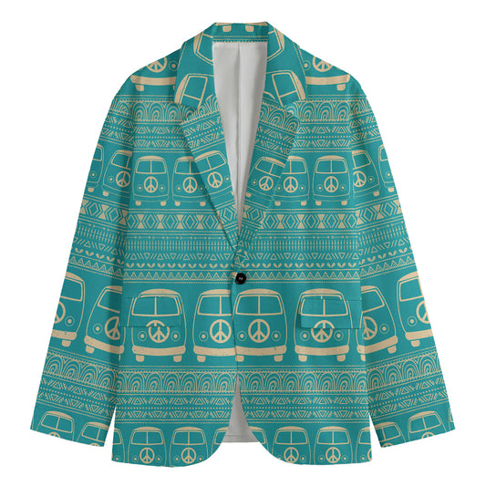 Vintage Hippie Van Pattern Print Men's Blazer