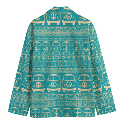 Vintage Hippie Van Pattern Print Men's Blazer