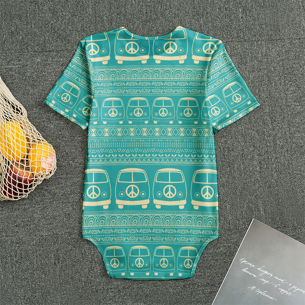 Vintage Hippie Van Pattern Print Men's Bodysuit