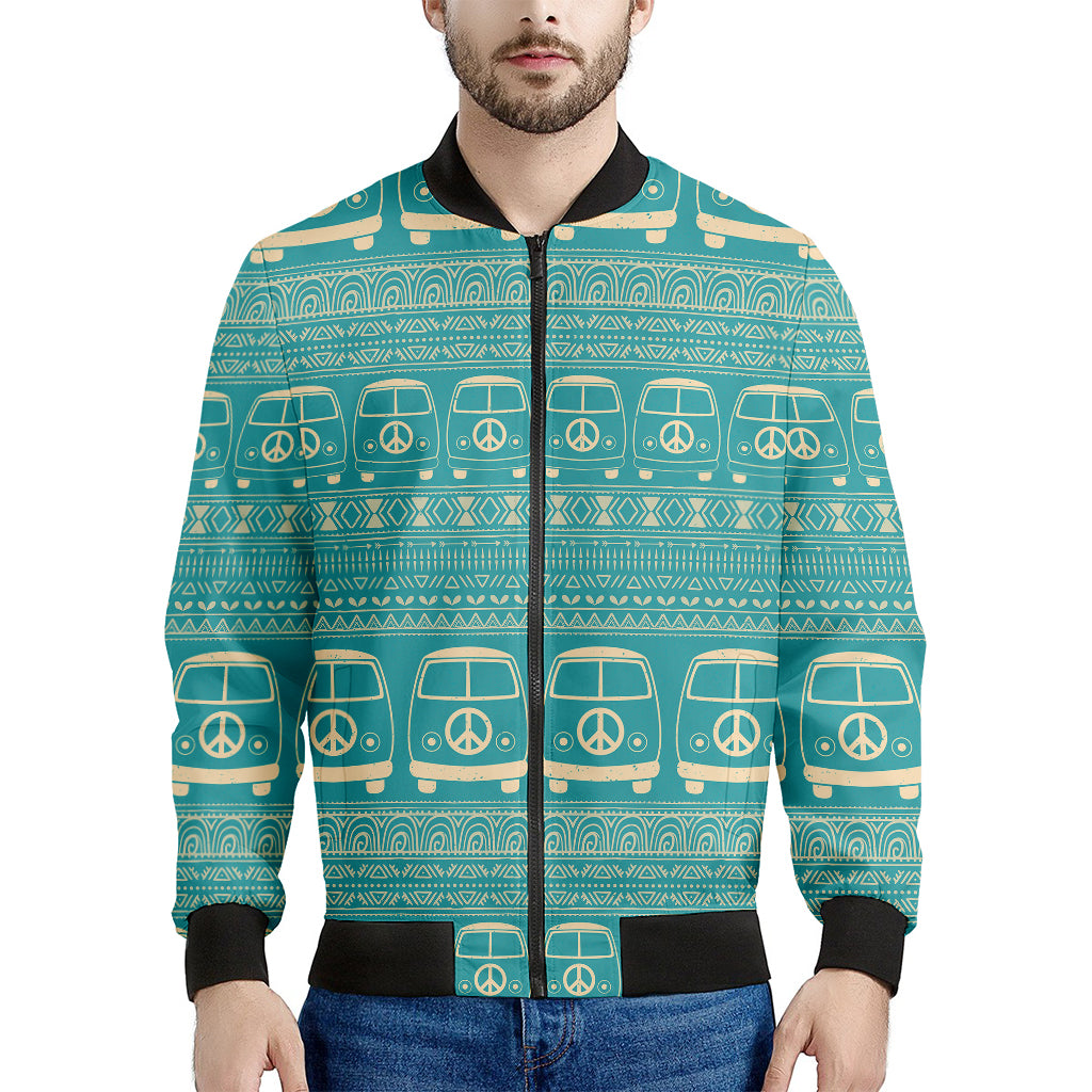 Vintage Hippie Van Pattern Print Men's Bomber Jacket