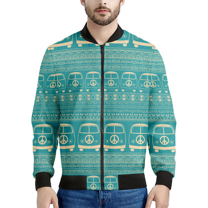 Vintage Hippie Van Pattern Print Men's Bomber Jacket
