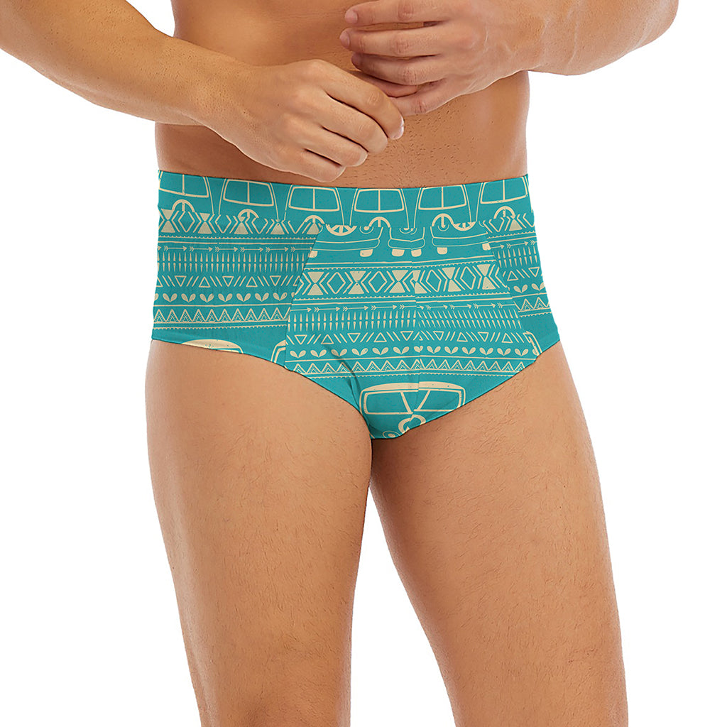 Vintage Hippie Van Pattern Print Men's Briefs