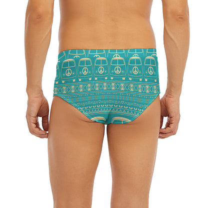 Vintage Hippie Van Pattern Print Men's Briefs