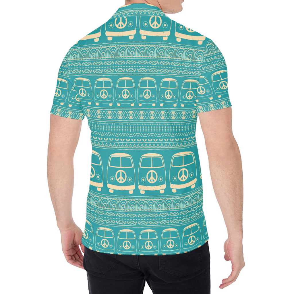 Vintage Hippie Van Pattern Print Men's Shirt