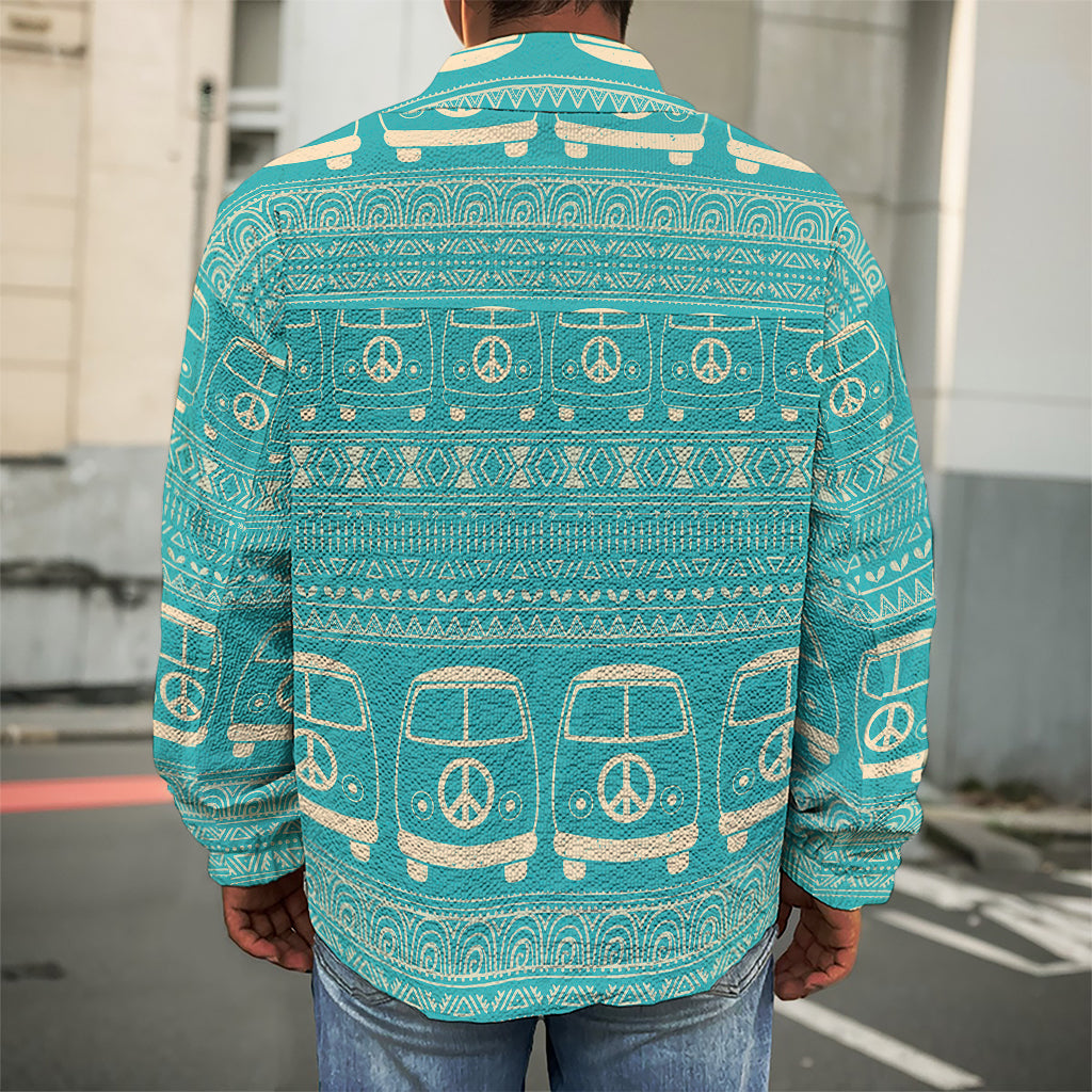 Vintage Hippie Van Pattern Print Men's Shirt Jacket