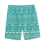 Vintage Hippie Van Pattern Print Men's Sports Shorts