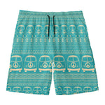 Vintage Hippie Van Pattern Print Men's Swim Trunks
