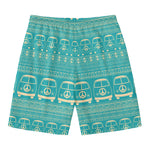 Vintage Hippie Van Pattern Print Men's Swim Trunks