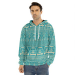 Vintage Hippie Van Pattern Print Men's Velvet Pullover Hoodie