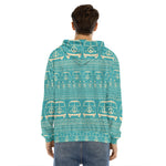 Vintage Hippie Van Pattern Print Men's Velvet Pullover Hoodie