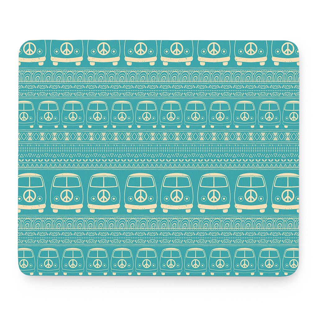 Vintage Hippie Van Pattern Print Mouse Pad