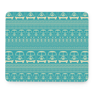 Vintage Hippie Van Pattern Print Mouse Pad