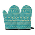 Vintage Hippie Van Pattern Print Oven Mitts