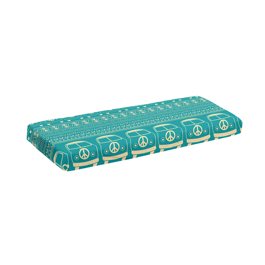 Vintage Hippie Van Pattern Print Piano Keyboard Cover
