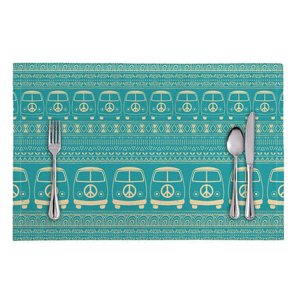 Vintage Hippie Van Pattern Print Placemat
