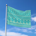 Vintage Hippie Van Pattern Print Polyester Flag