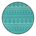Vintage Hippie Van Pattern Print Round Floor Mat