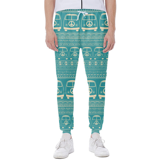 Vintage Hippie Van Pattern Print Scuba Joggers