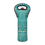 Vintage Hippie Van Pattern Print Single Neoprene Wine Tote
