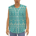 Vintage Hippie Van Pattern Print Sleeveless Baseball Jersey