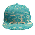 Vintage Hippie Van Pattern Print Snapback Cap