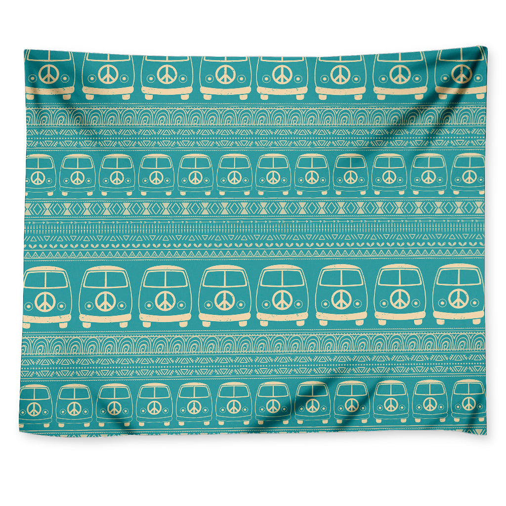 Vintage Hippie Van Pattern Print Tapestry