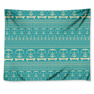 Vintage Hippie Van Pattern Print Tapestry