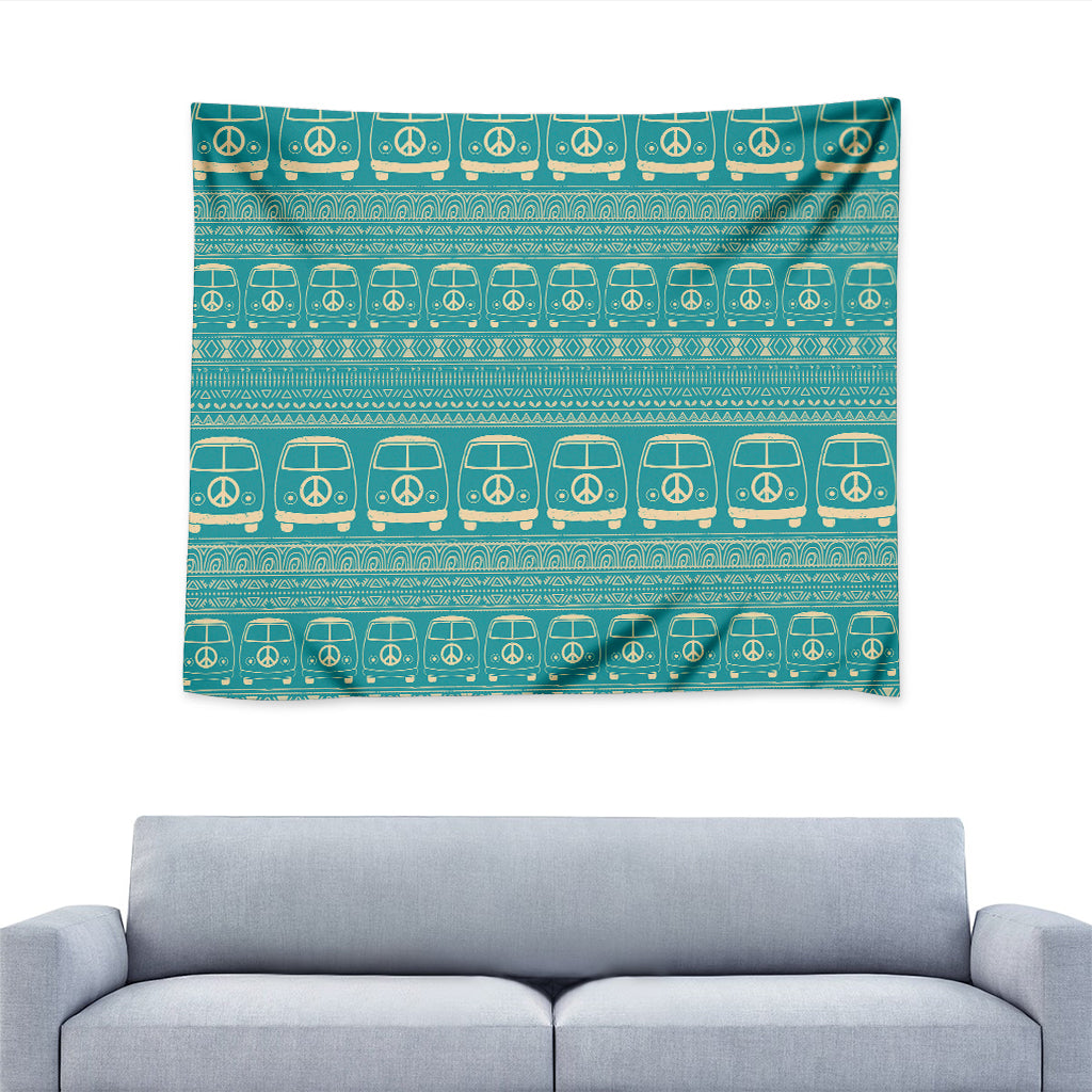 Vintage Hippie Van Pattern Print Tapestry