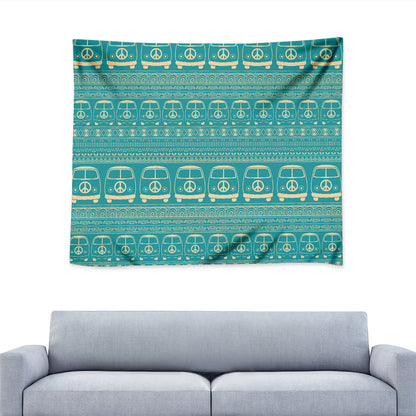 Vintage Hippie Van Pattern Print Tapestry