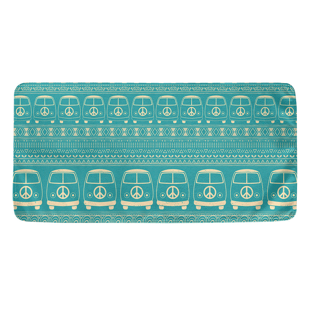 Vintage Hippie Van Pattern Print Towel